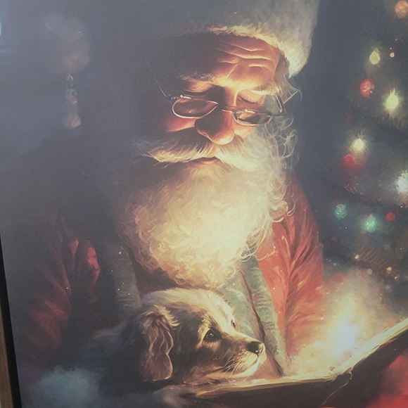 New Christmas Santa Light Up Canvas Wall Art Christmas Holiday Painting - Picture 3 of 8